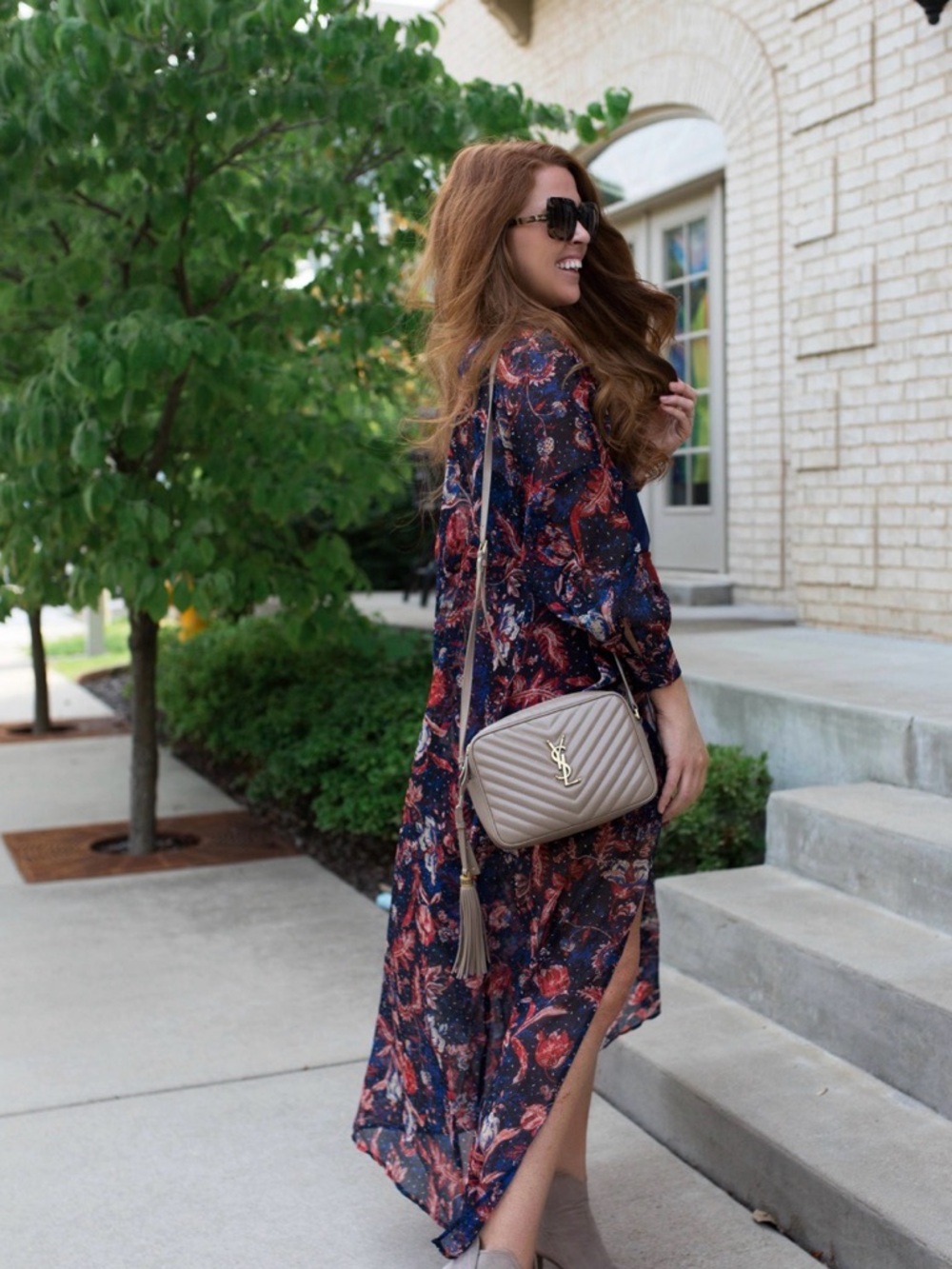 Express Navy and Red Paisley Duster